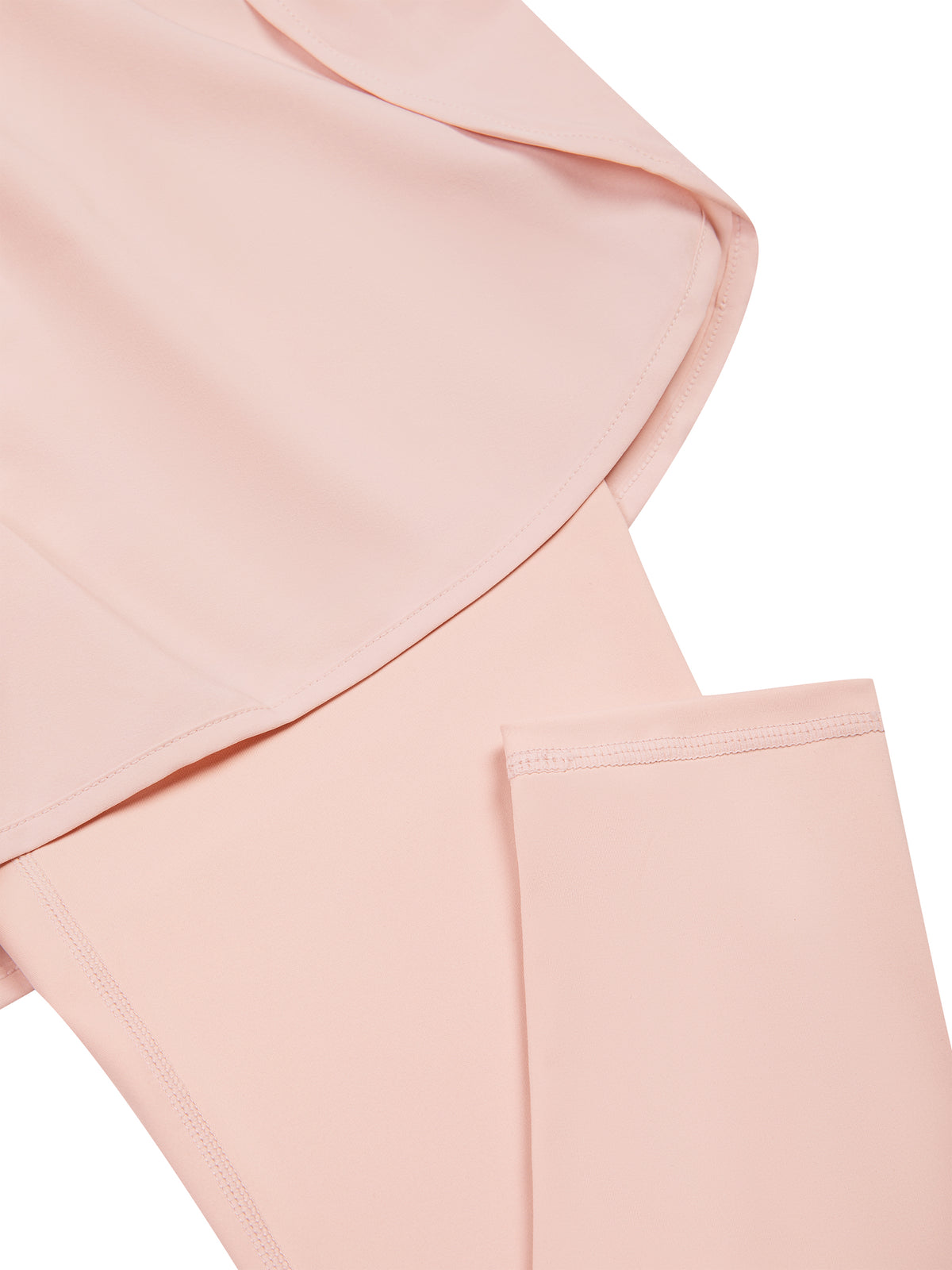 YA TOUR Women's Paneled High Waisted Shorts – Light Pink with Apricot, fabric detail