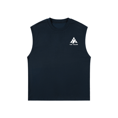 YA TOUR Quick-Dry Kids' Tank Top – Black, front view with YA TOUR logo