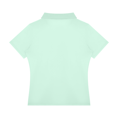 YA TOUR Women's Color Block Polo Shirt mint green — back view showing clean silhouette and polo collar