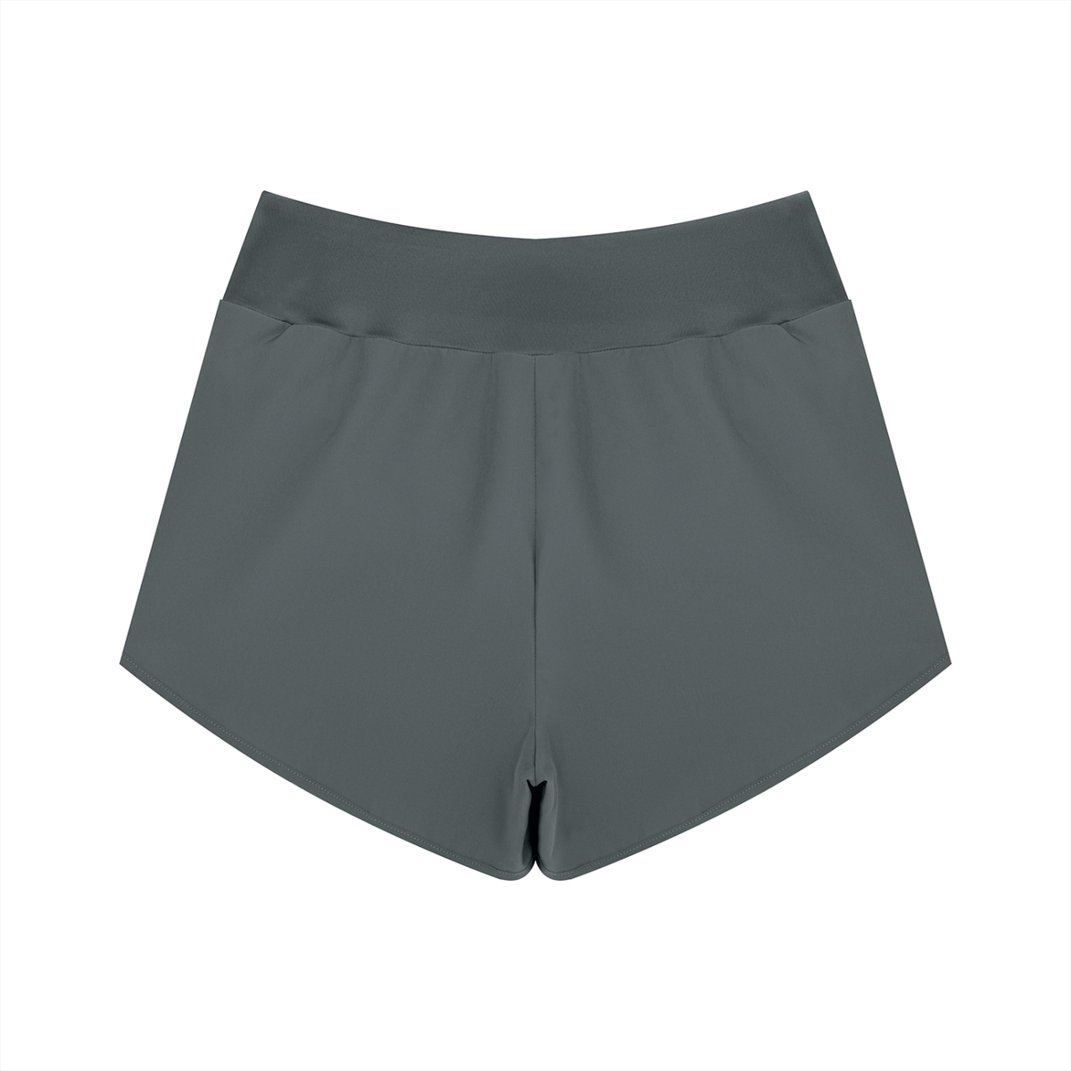 YA TOUR Women's High Rise Shorts dark gray — back view showing clean silhouette and high waist construction