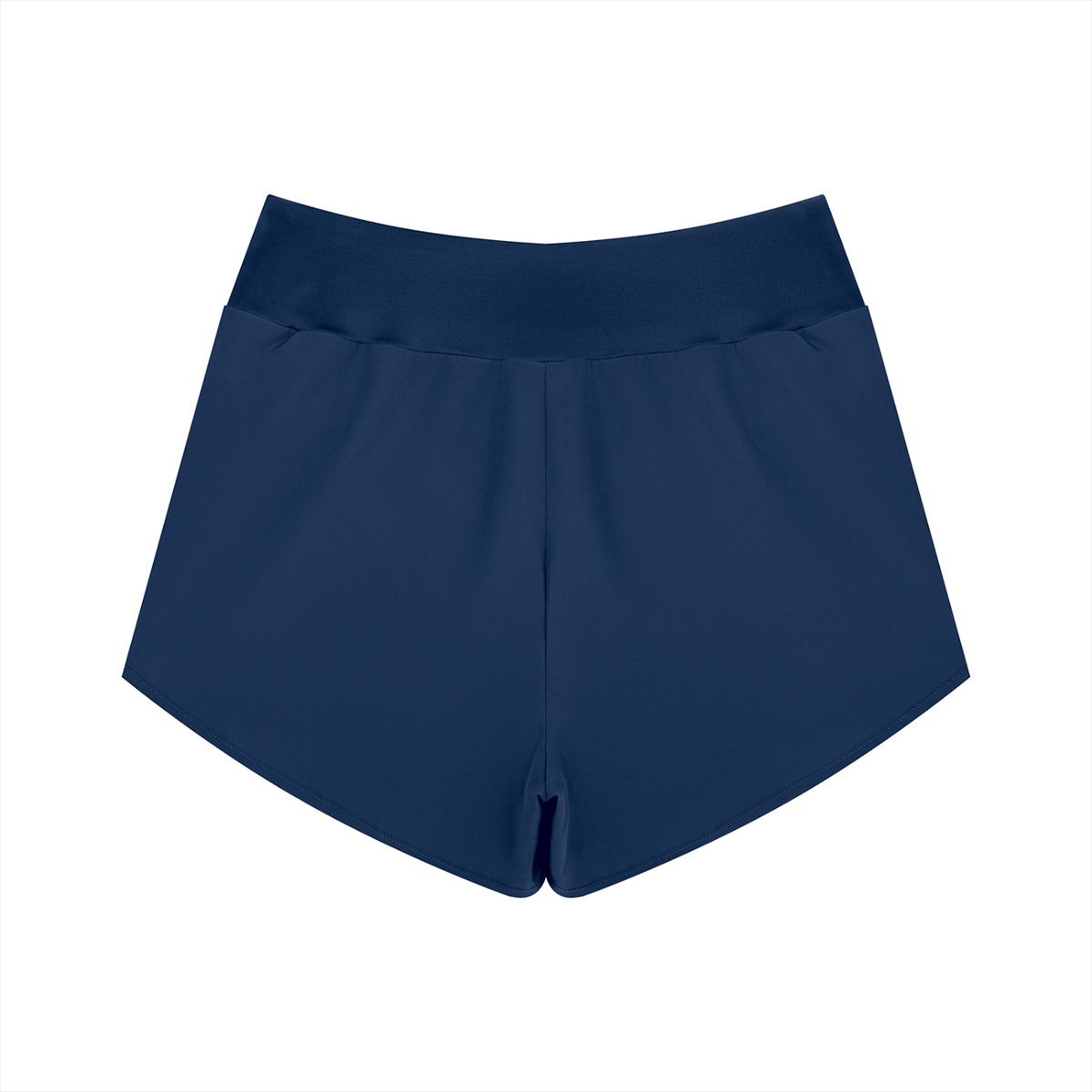 YA TOUR Women's High Rise Shorts navy blue — back view showing high waist silhouette