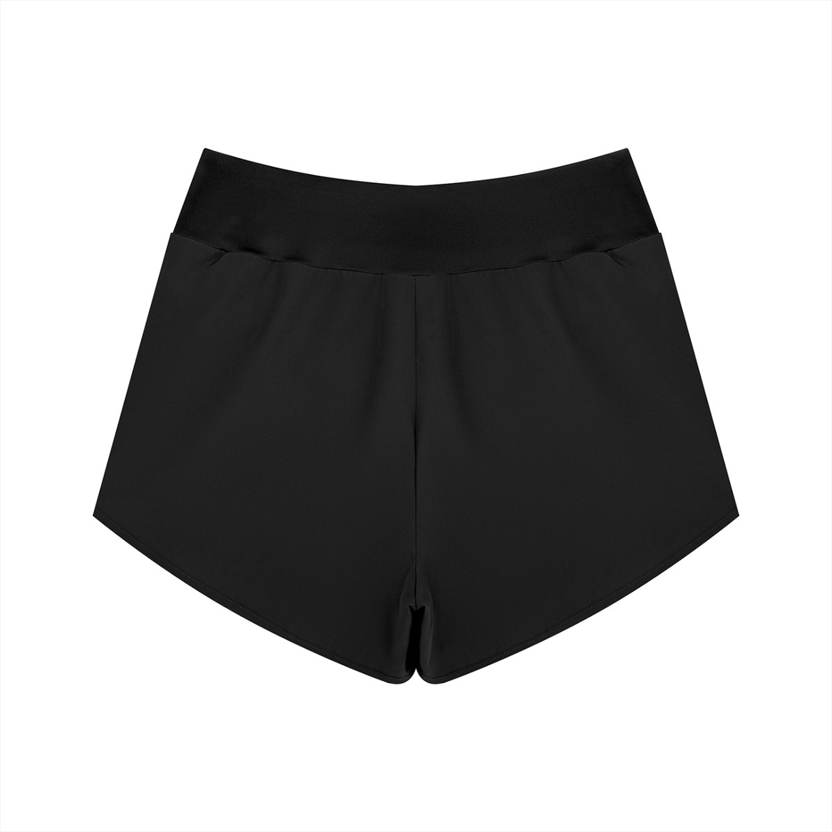 YA TOUR Women's High Rise Shorts black — back view showing clean silhouette and high waist construction