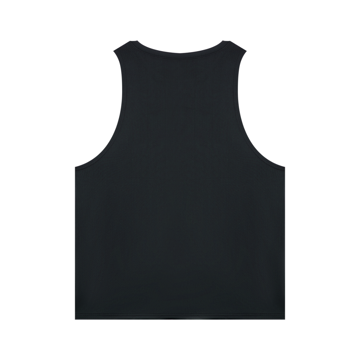 YA TOUR Men's Performance Tank Top – Black, back flat lay showing crew neck, sleeveless cut and clean back construction