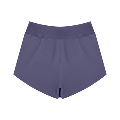 YA TOUR Women's High Rise Shorts misty purple — back view showing high waist and clean cut