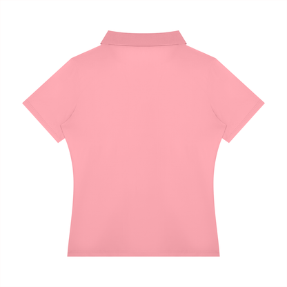 YA TOUR Women's Color Block Polo Shirt pink — back view showing clean silhouette and polo collar