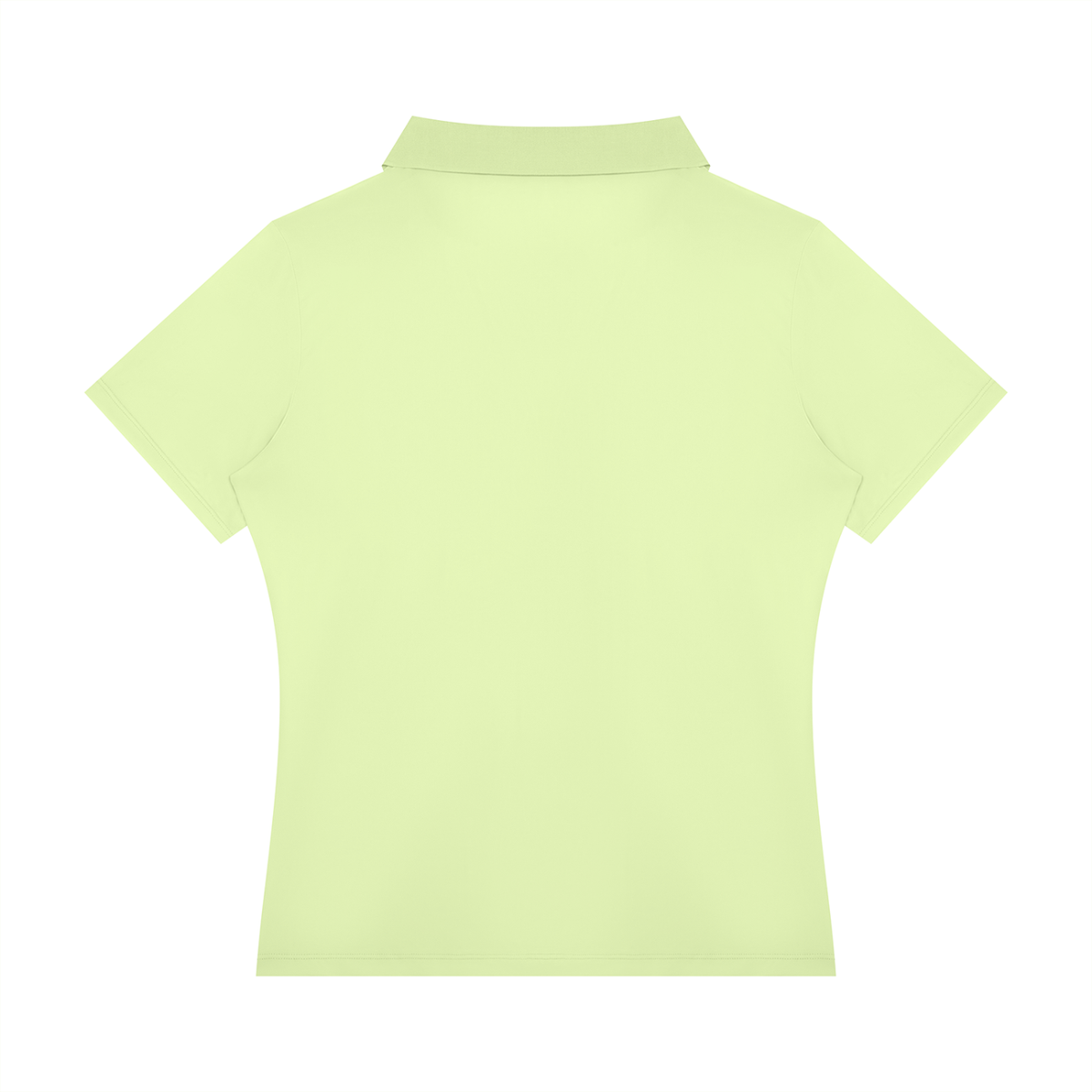 YA TOUR Women's Color Block Polo Shirt lime yellow — back view showing clean silhouette and polo collar