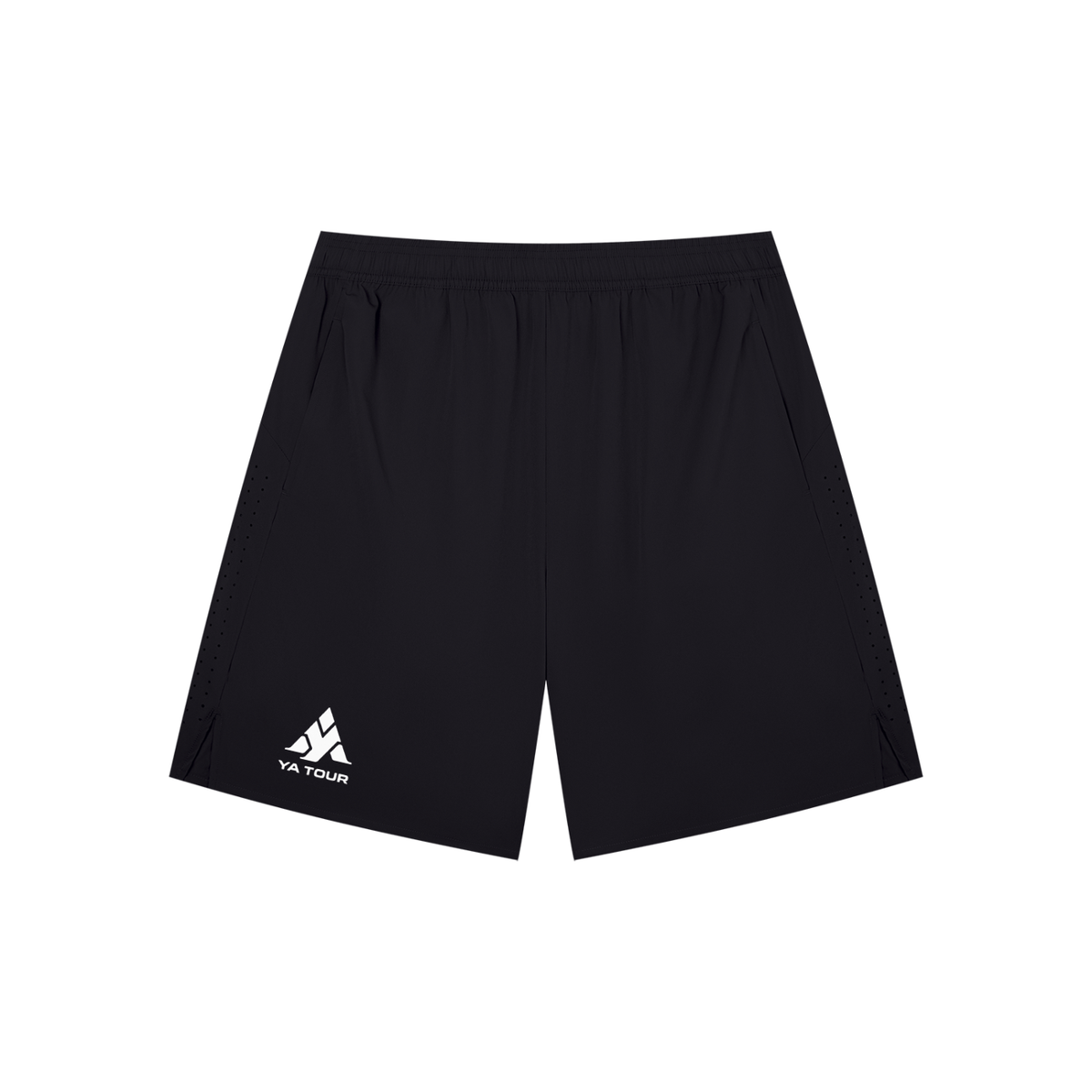 YA TOUR Men's Performance Shorts – Front view with YA TOUR logo