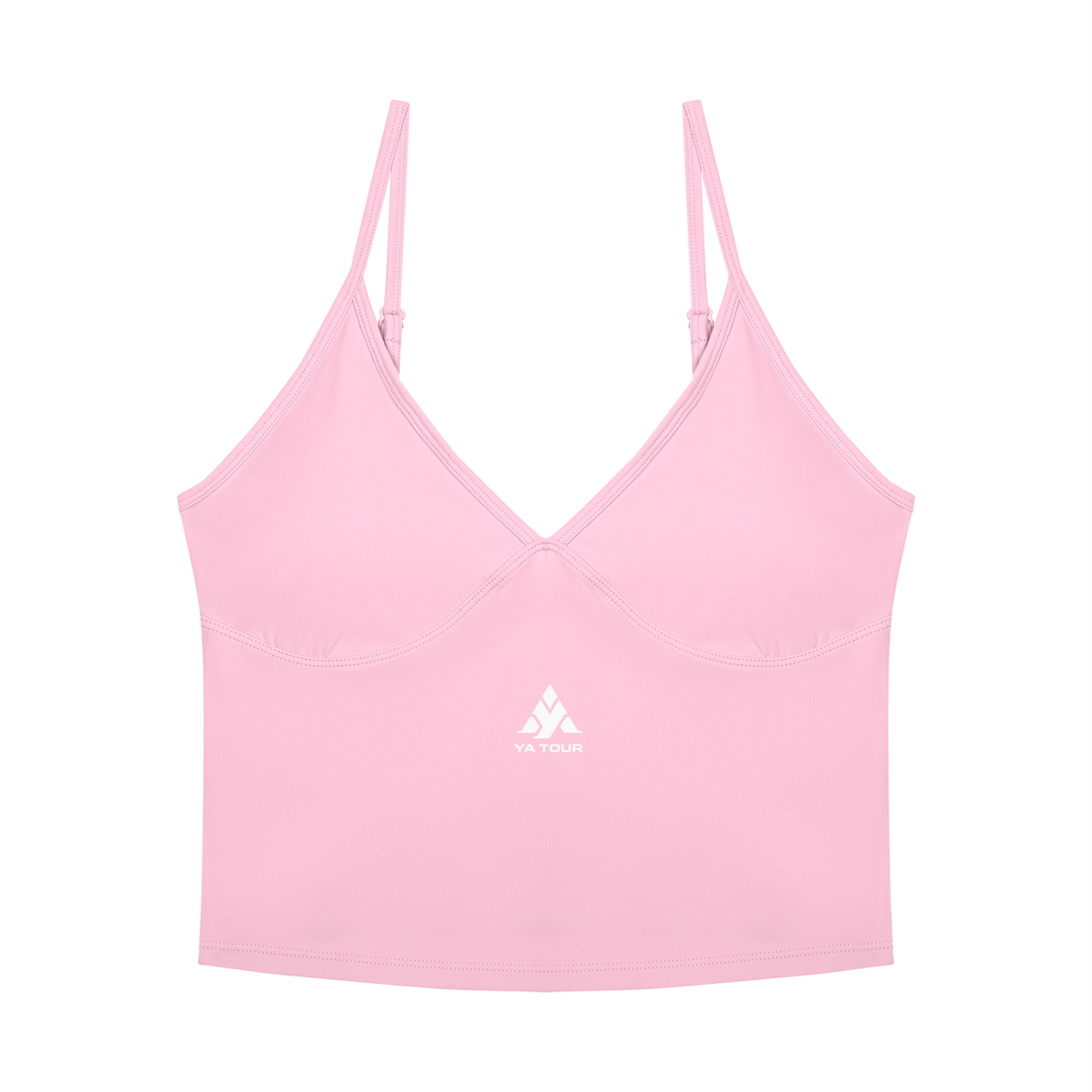 YA TOUR Women's Tennis Top – Pink, front view with logo