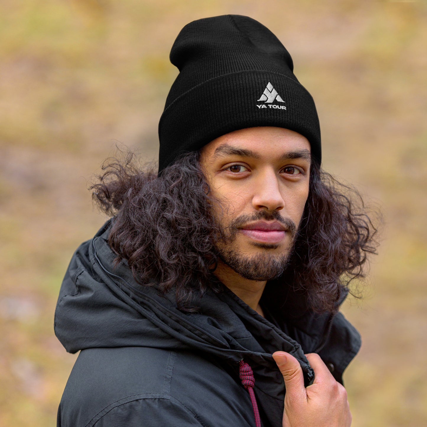YA TOUR Cuffed Beanie black front view 8