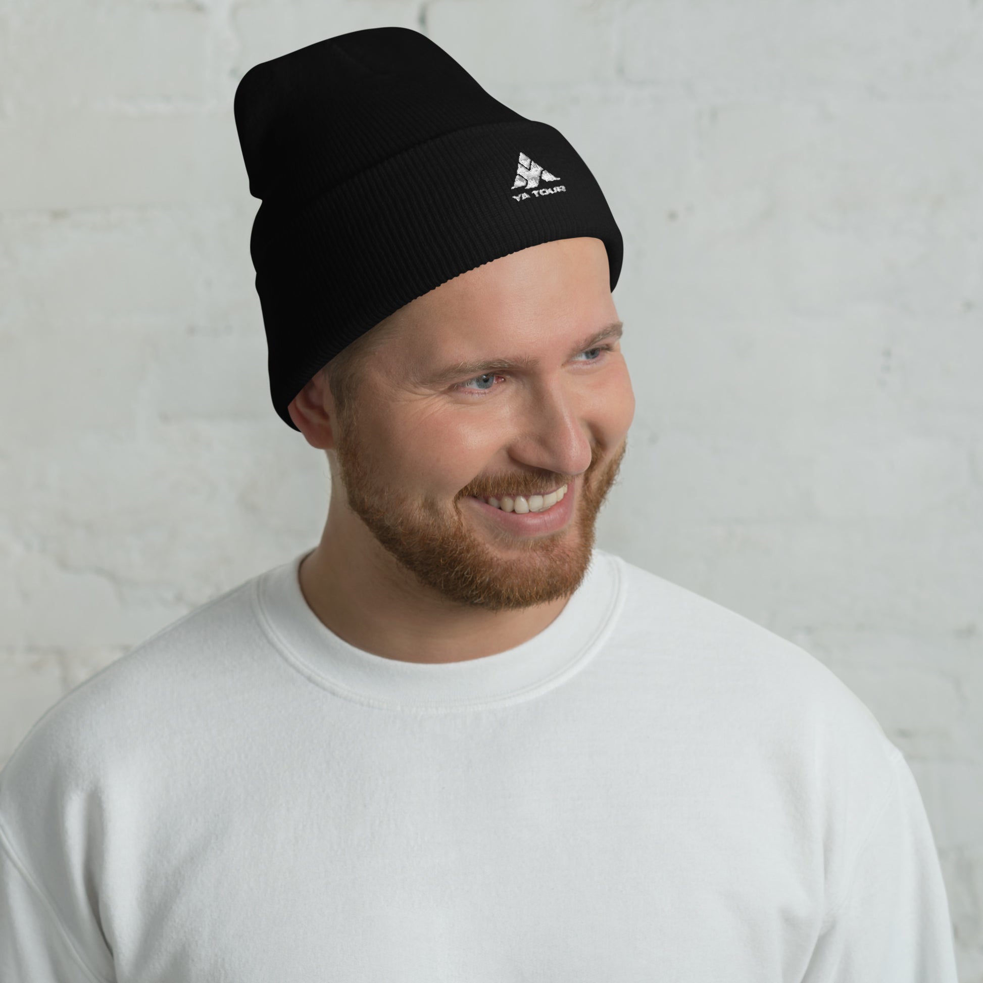 YA TOUR Cuffed Beanie black front view 9	