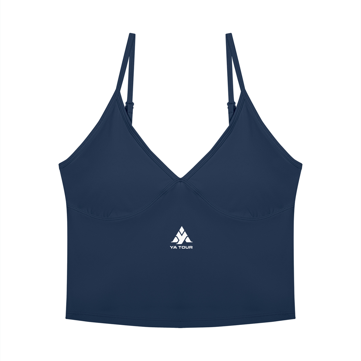 YA TOUR Women's Tennis Top – Navy Blue, front view with logo