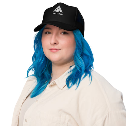 YA TOUR Foam Trucker Hat black front view