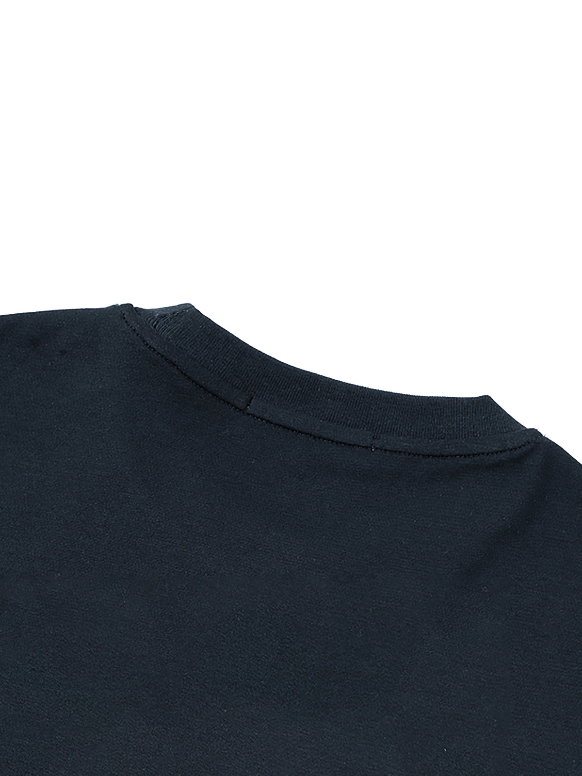 YA TOUR Quick-Dry Kids' Tank Top – Black, close-up of ribbed crew neck detail