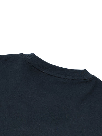 YA TOUR Quick-Dry Kids' Tank Top – Black, close-up of ribbed crew neck detail