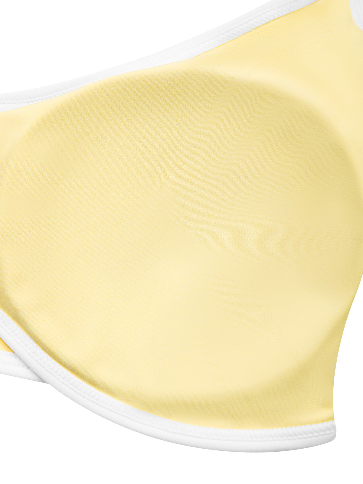 YA TOUR Women's Halter Color Block Sports Bra – Light Yellow, close-up of removable cup pad interior lining detail
