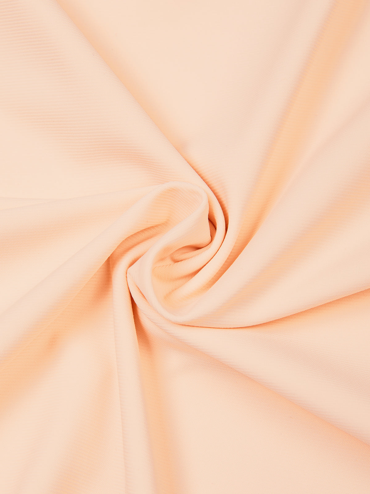 YA TOUR Men's Lightweight Performance T-Shirt – Peach/Apricot, close-up of lightweight nylon-spandex fabric showing soft draped texture