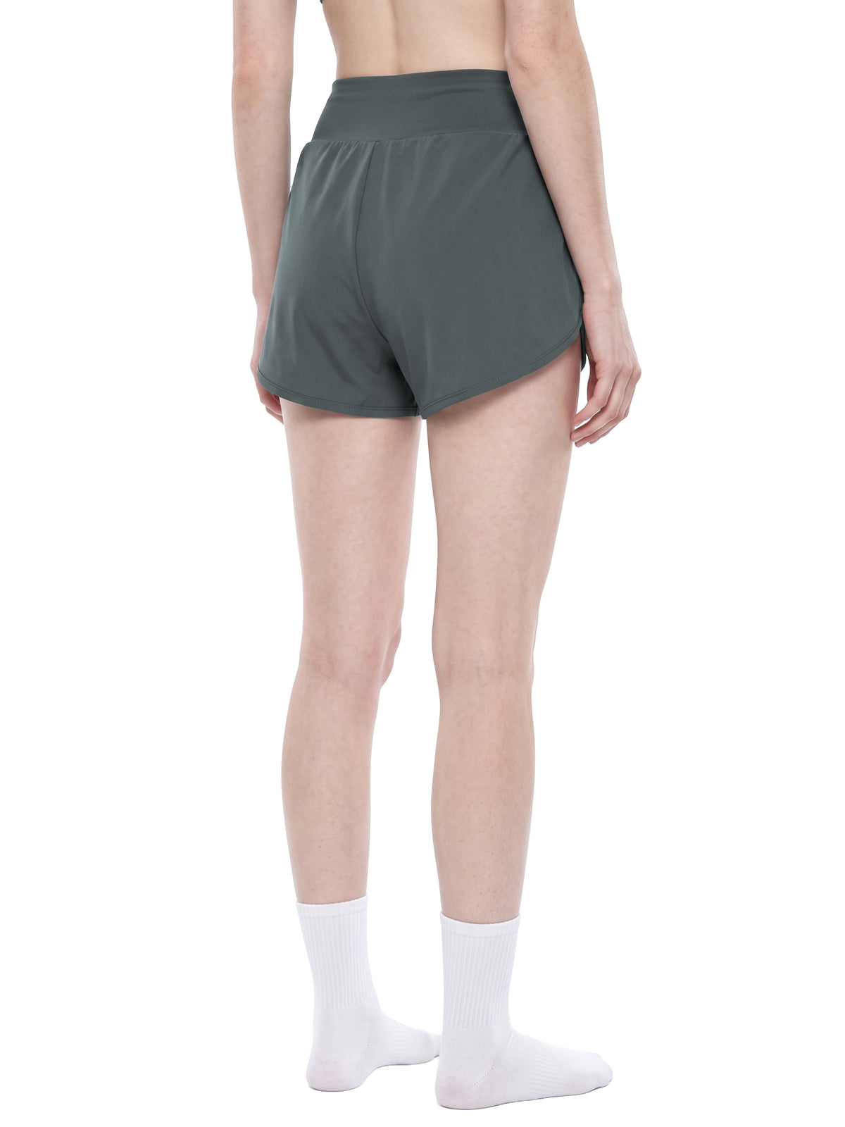 YA TOUR Women's High Rise Shorts — on-model view showing fit and athletic silhouette