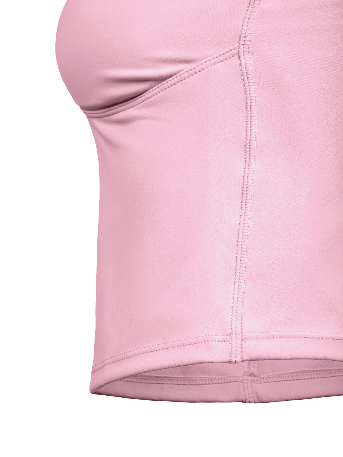 YA TOUR Women's Tennis Top – Pink, fabric and side seam detail