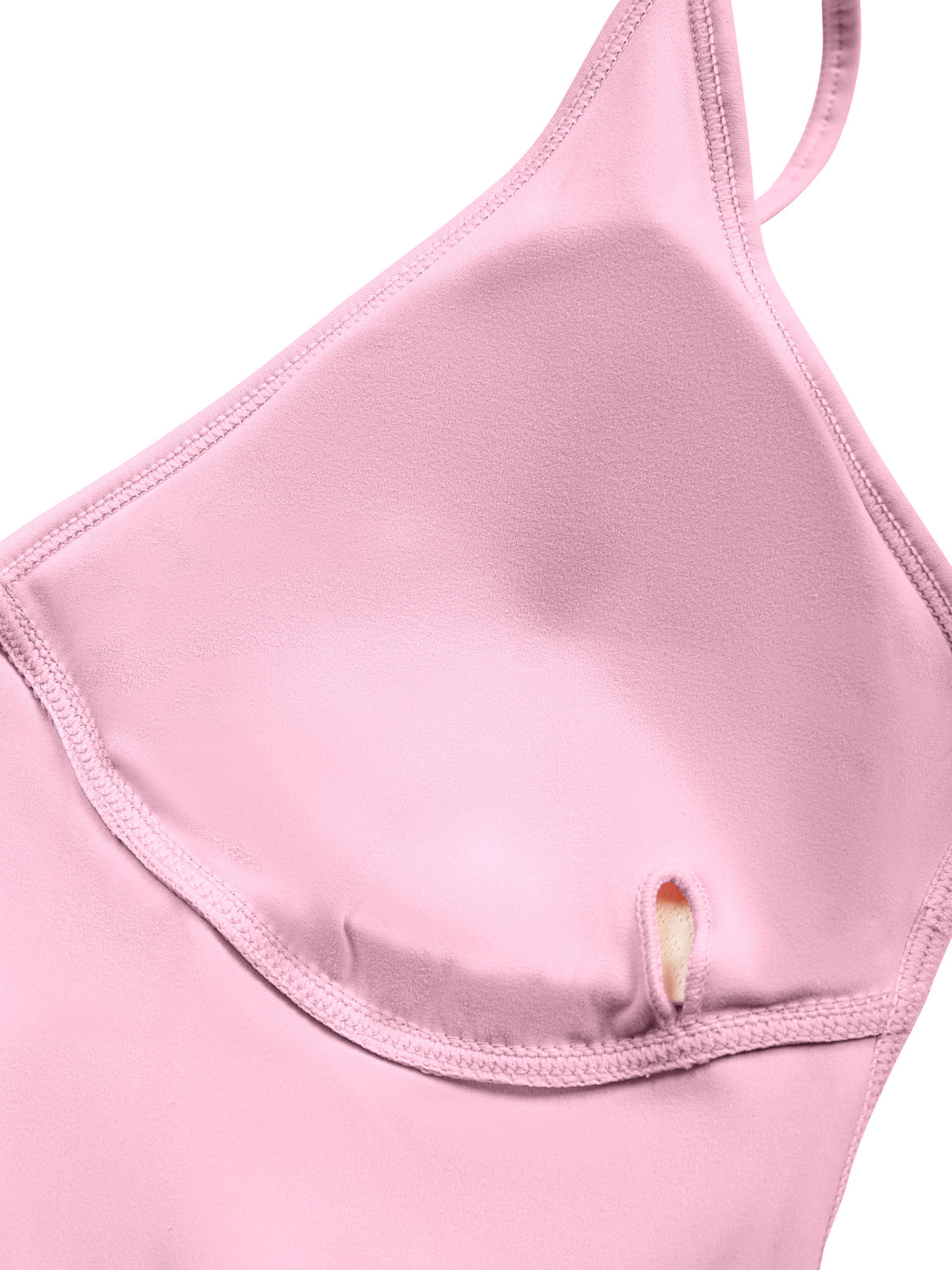 YA TOUR Women's Tennis Top – Pink, built-in cup bra interior detail