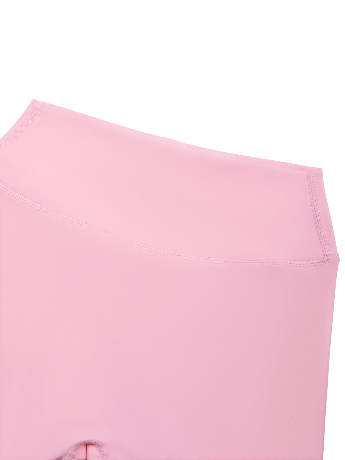 YA TOUR Women's High Waisted Shorts – Pink, close-up of high waistband and fabric detail