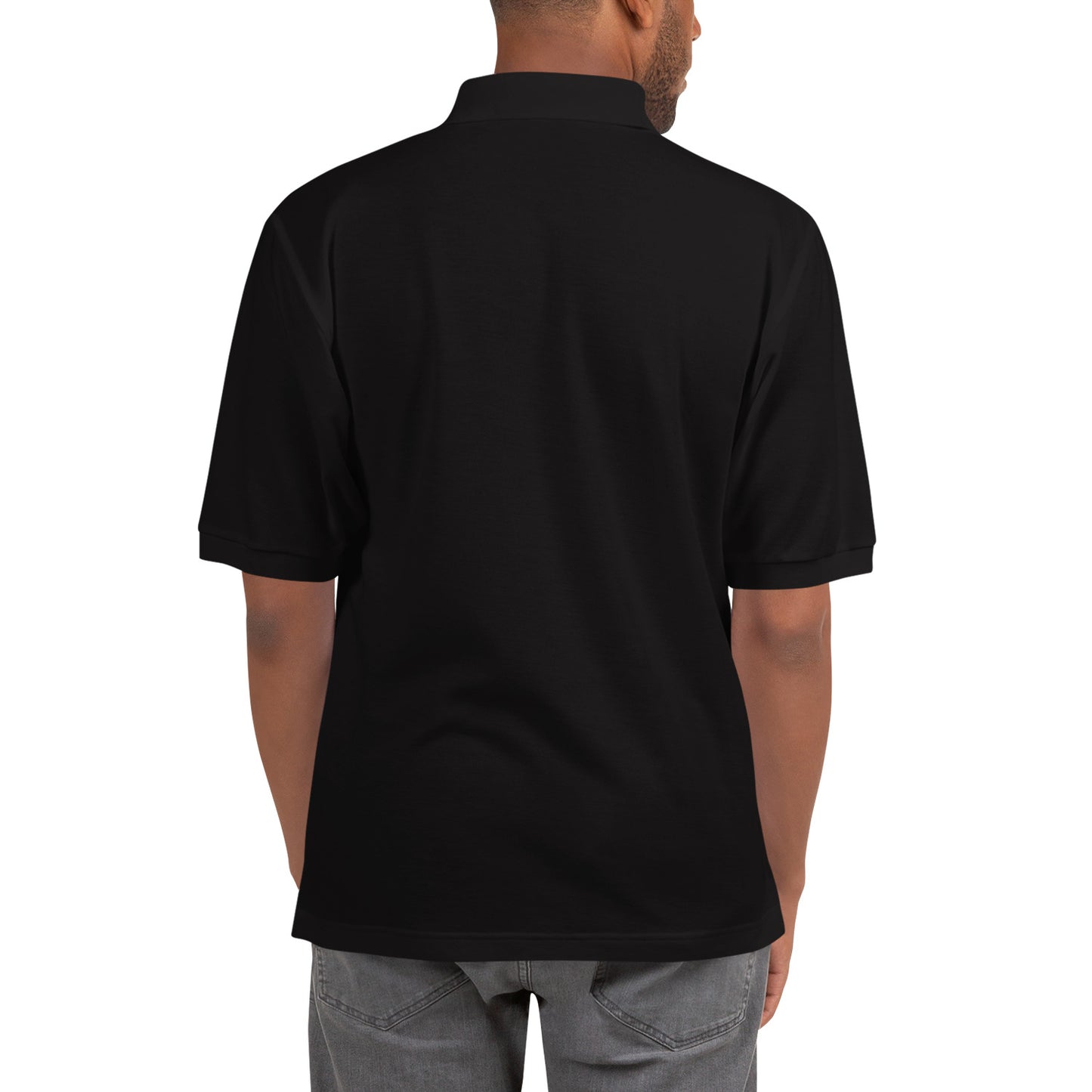 YA TOUR Men's Premium Polo black back view