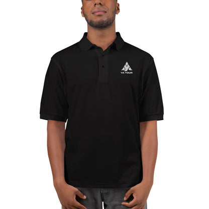 YA TOUR Men's Premium Polo black front view 2
