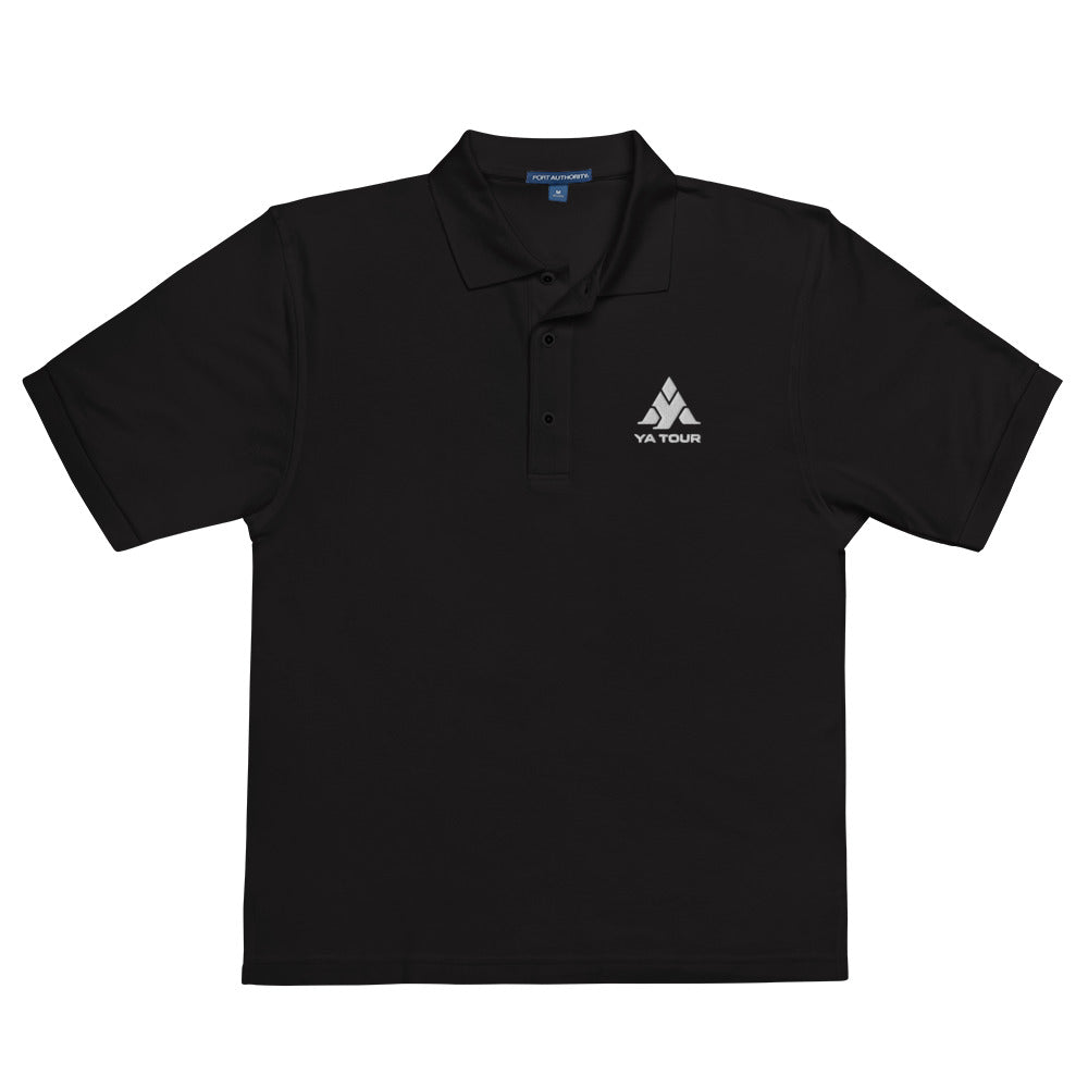 YA TOUR Men's Premium Polo black front view