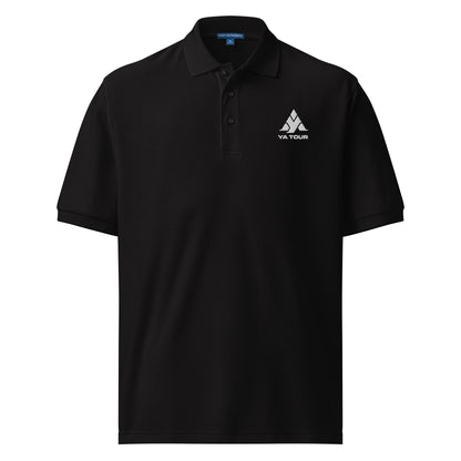 YA TOUR Men's Premium Polo black front view