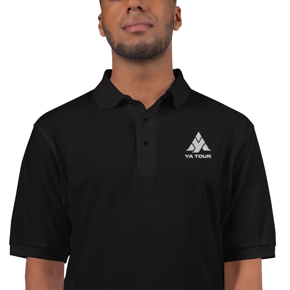 YA TOUR Men's Premium Polo black front view 3