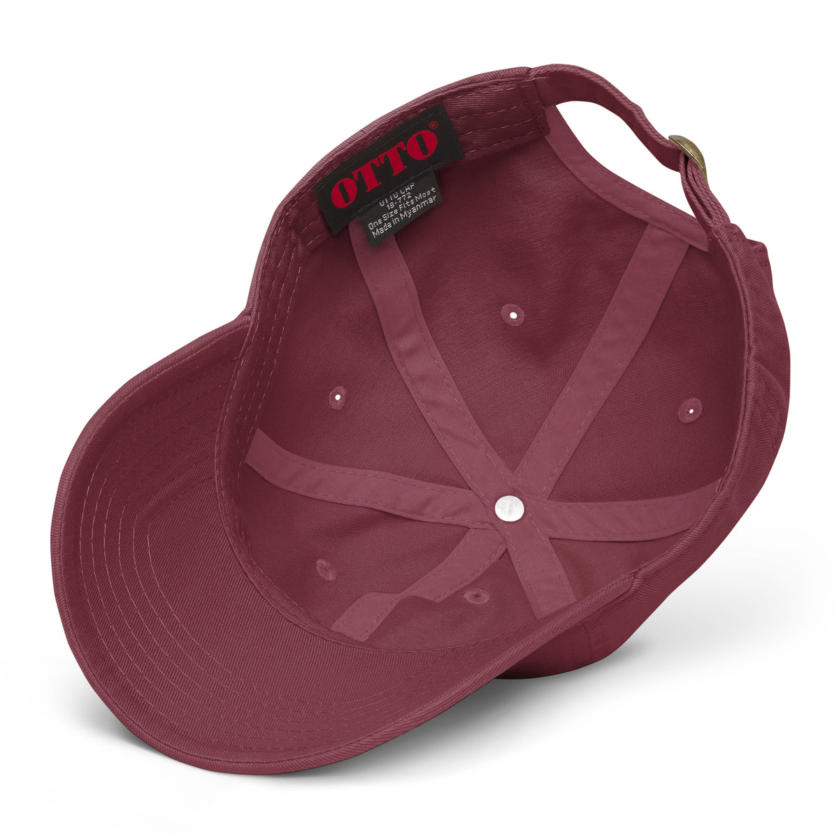 YA TOUR Garment Washed Cap – Red, fabric and construction detail