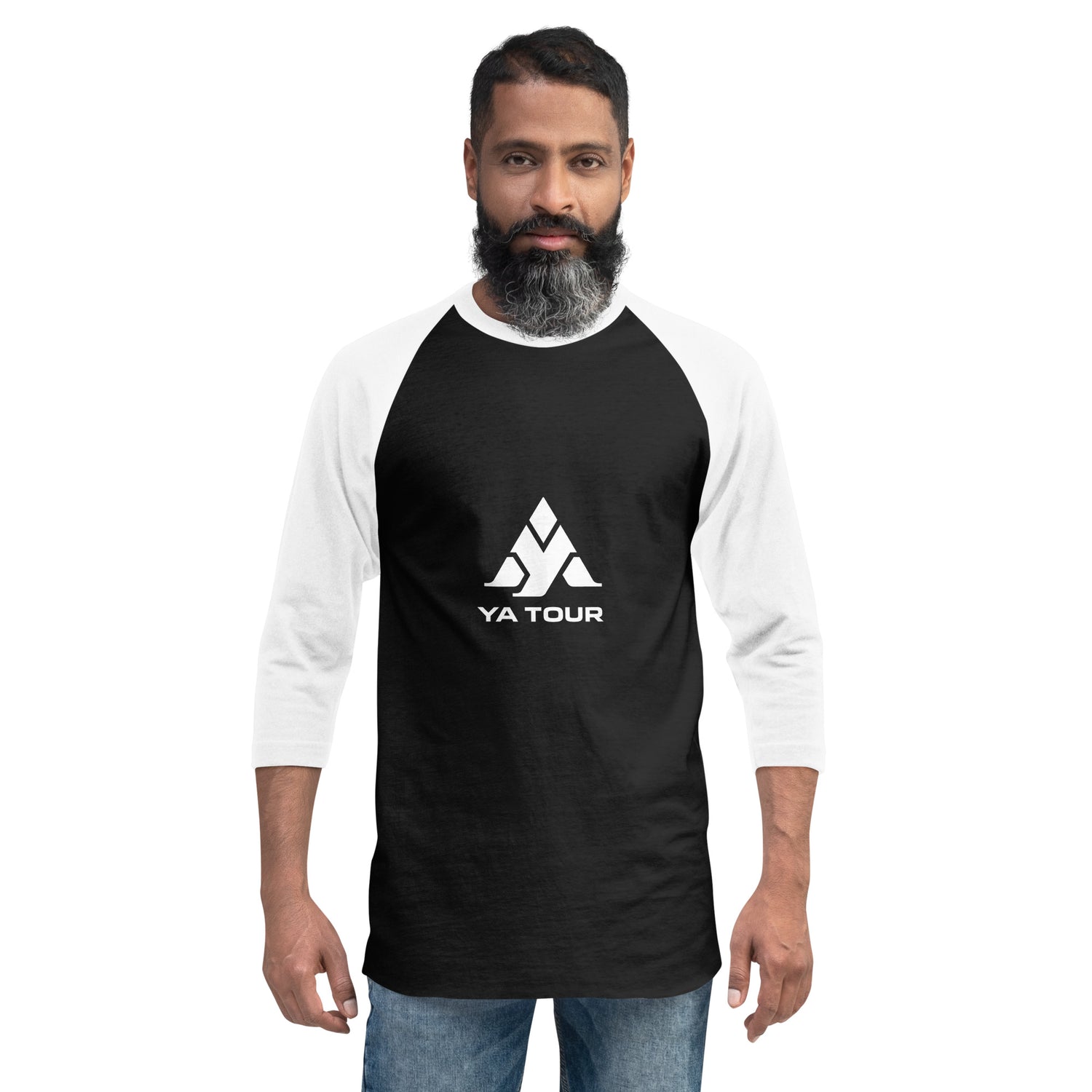 YA TOUR 3/4 Sleeve Raglan Shirt black front view 2