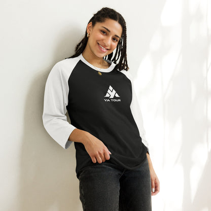 YA TOUR Women's 3/4 Sleeve Raglan Shirt black right side view