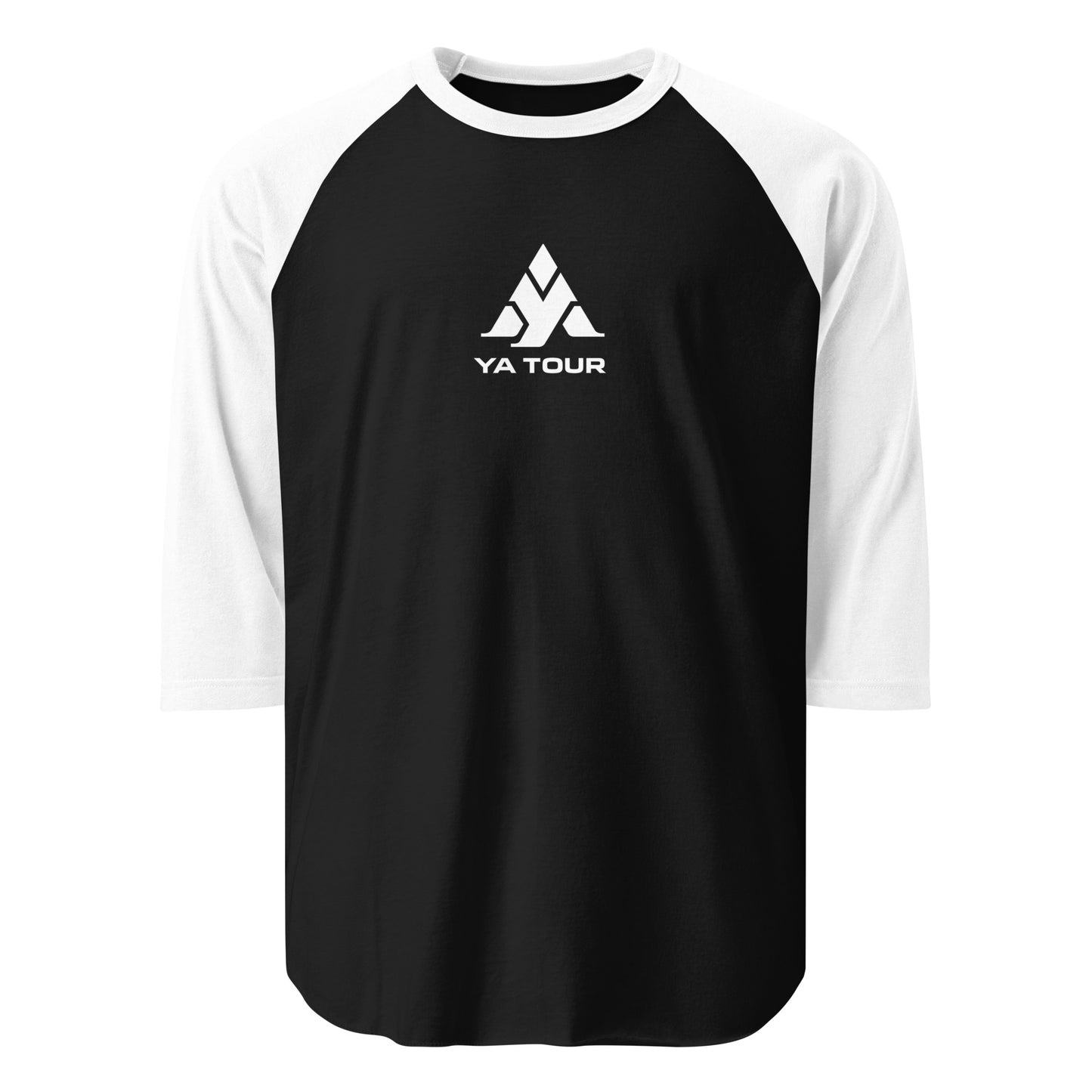 YA TOUR Women's 3/4 Sleeve Raglan Shirt black front view 2