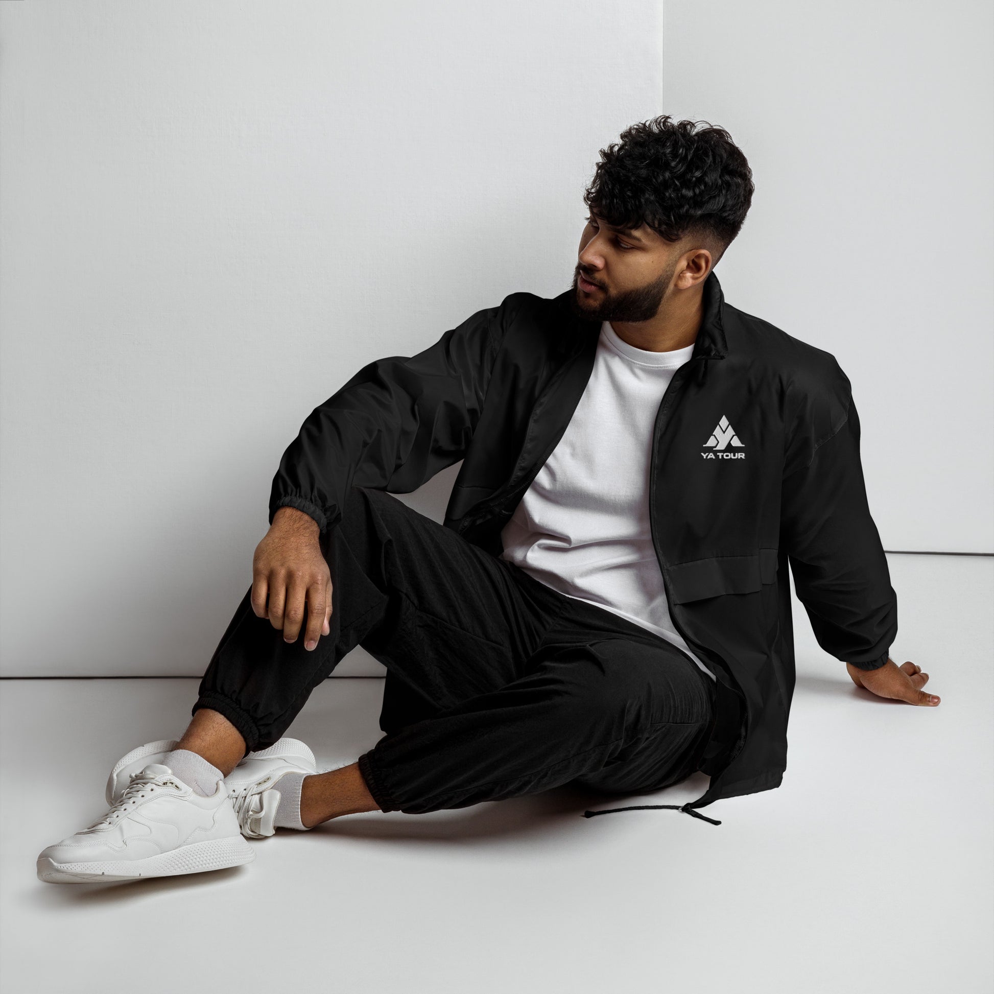 YA TOUR Unisex Windbreaker black front view 6