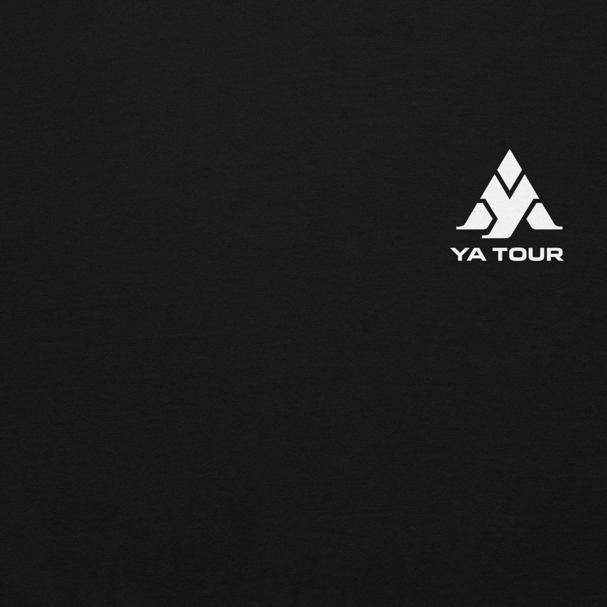 YA TOUR Unisex Hoodie black logo detail