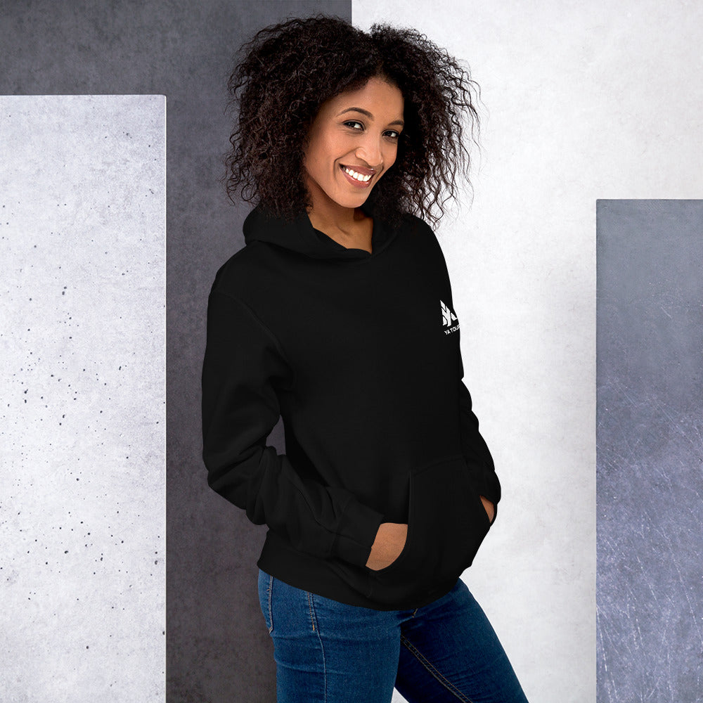 YA TOUR Unisex Hoodie black front lifestyle view 4