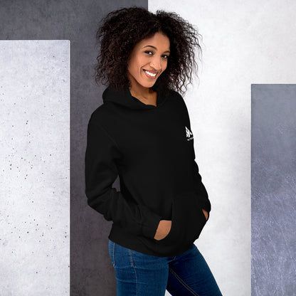 YA TOUR Unisex Hoodie black front lifestyle view 4